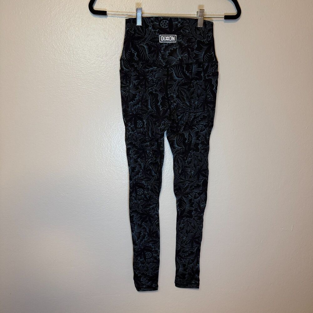 Dixxon Women's Purple Haze Classic Leggings Floral Abstract Loud Print Size S - Picture 8 of 9